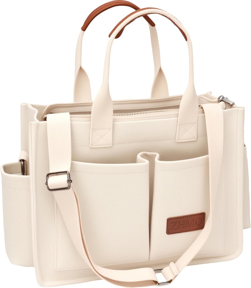 ZHMO Canvas Tote Bag for Women,Women's Bags Crossbody Bags Work Laptop Tote Bag Large Handbags Purse for Travel Nurse Teacher - Image 1
